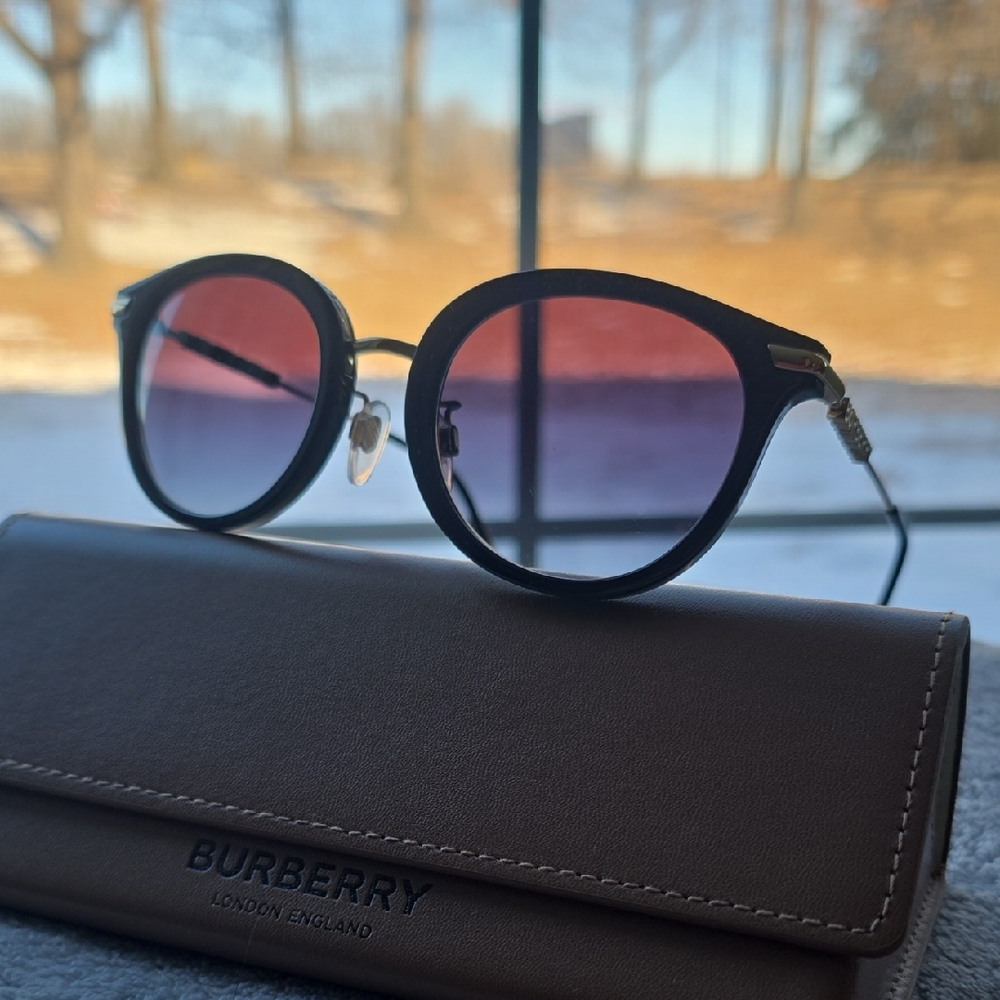 Burberry Round Metal Frame Sunglasses